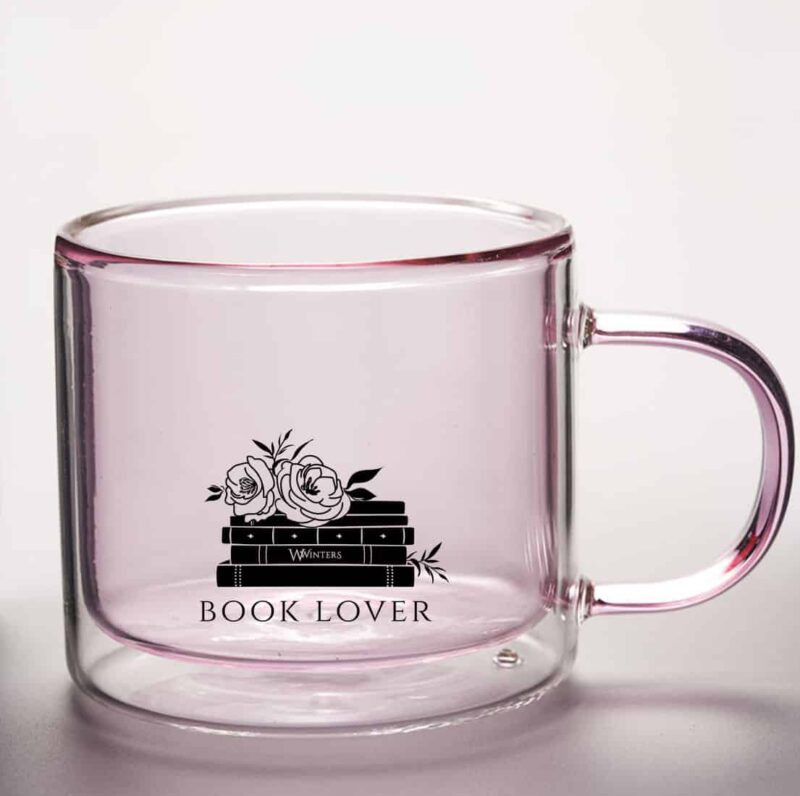 Pink Book Lover Glass Mug