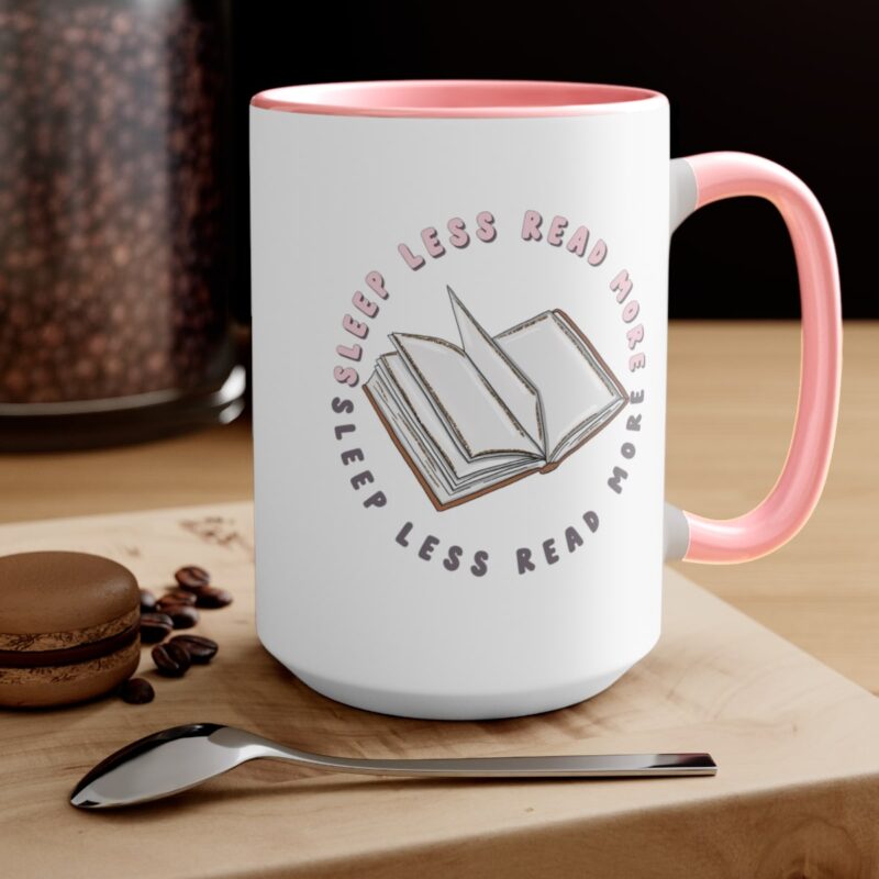 Sleep Less Read More Two-Tone 15oz Coffee Mug